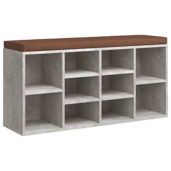 Banco zapatero madera contrachapada gris hormigón 103x30x48 cm