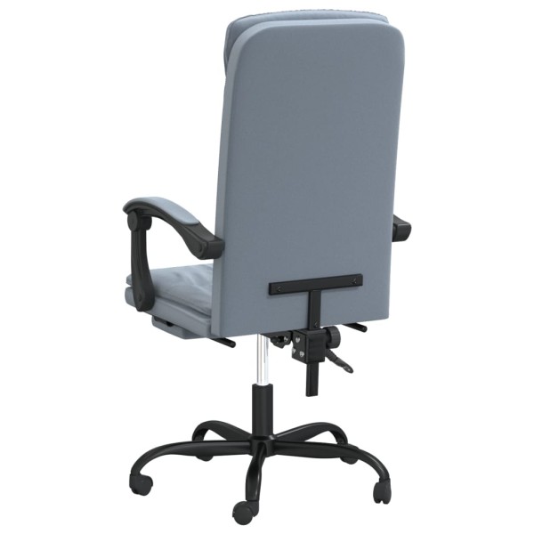 Silla de oficina reclinable de terciopelo gris oscuro