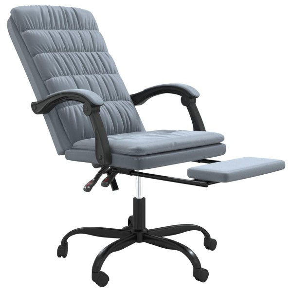 Silla de oficina reclinable de terciopelo gris oscuro