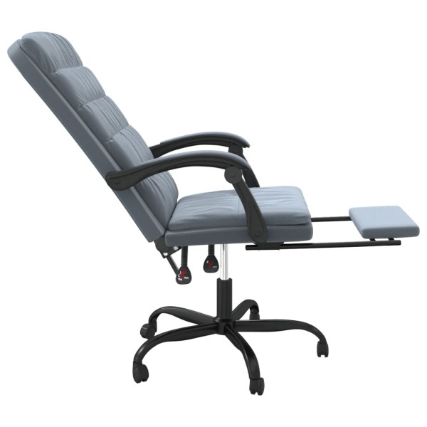 Silla de oficina reclinable de terciopelo gris oscuro