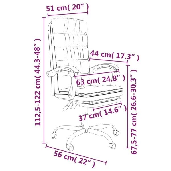 Silla de oficina reclinable de terciopelo gris oscuro