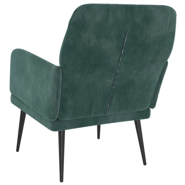 Sillón de terciopelo verde oscuro 62x79x79 cm