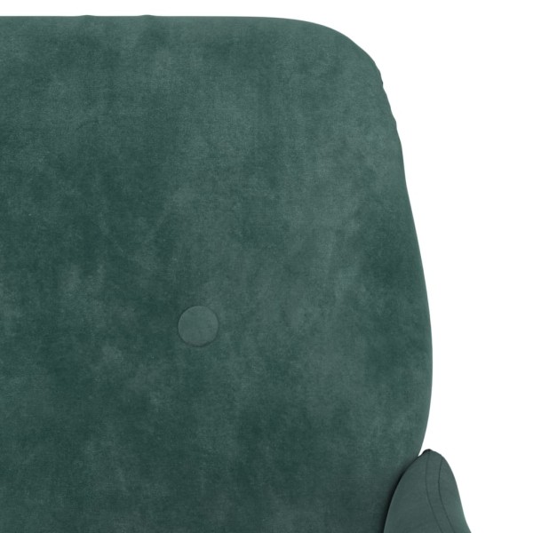 Sillón de terciopelo verde oscuro 62x79x79 cm