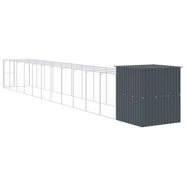 Gallinero con corral acero galvanizado gris 165x1271x181 cm