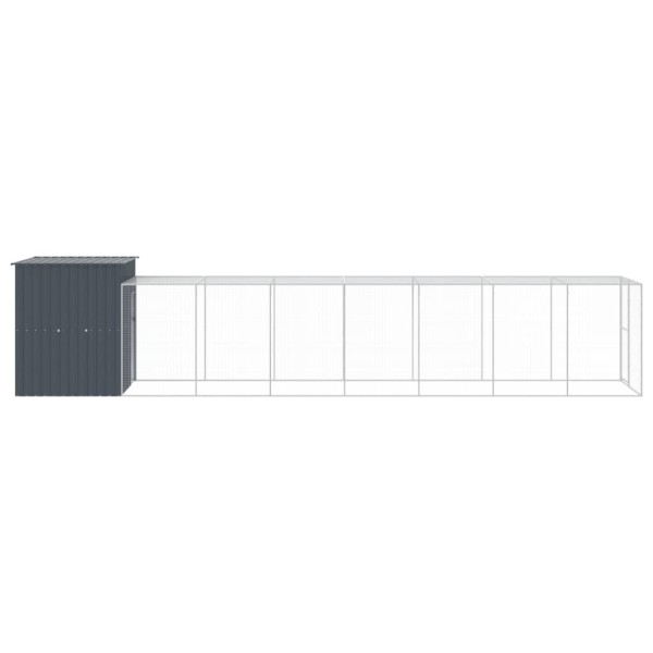 Gallinero con corral acero galvanizado gris 165x863x181 cm