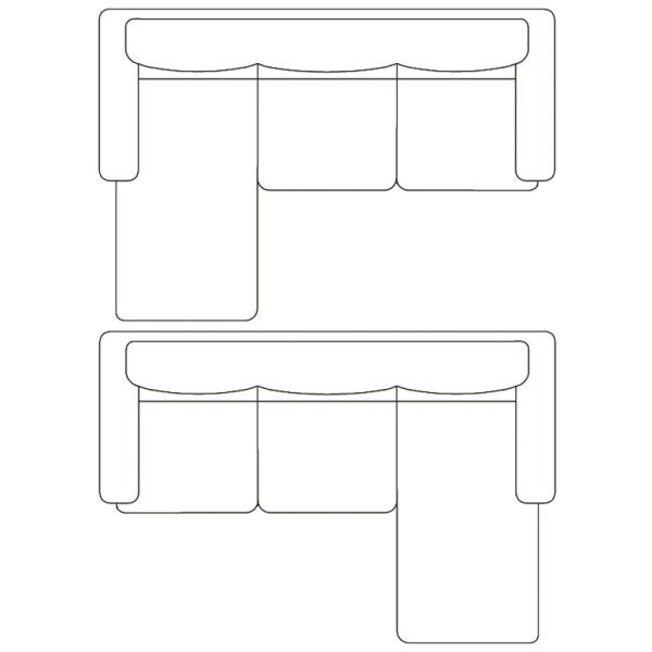 Sofá modular de 3 plazas de cuero artificial negro