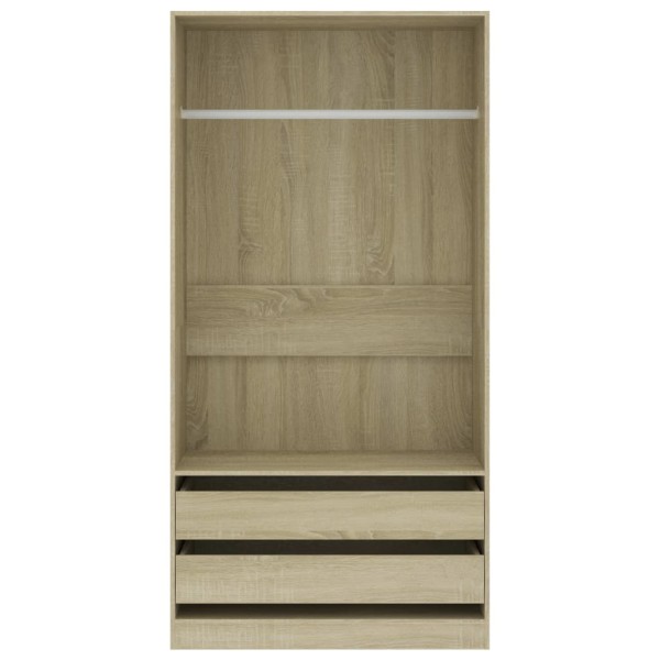 Armario madera contrachapada color roble Sonoma 100x50x200 cm