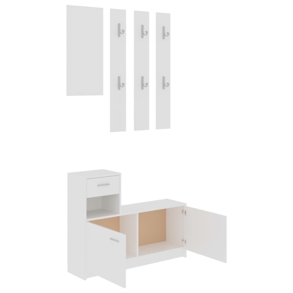 Mueble de entrada madera contrachapada blanco 100x25x76,5 cm