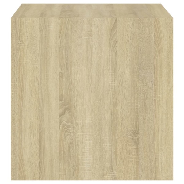 Armario de pared madera contrachapada blanco y roble 37x37x37cm