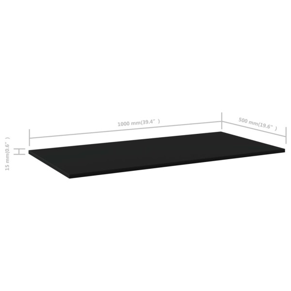 Estantes para estantería 4 uds contrachapada negro 100x50x1,5cm