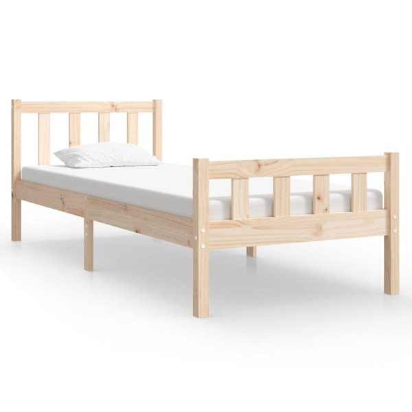 Estructura de cama madera maciza 90x190 cm