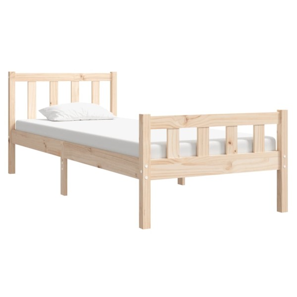 Estructura de cama madera maciza 90x190 cm