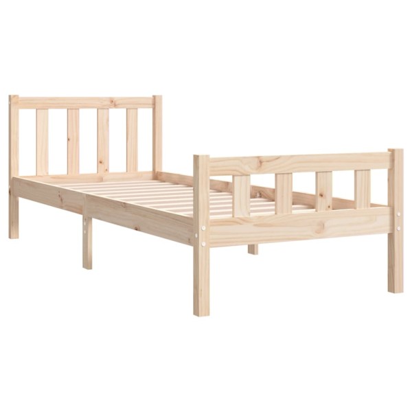 Estructura de cama madera maciza 90x190 cm