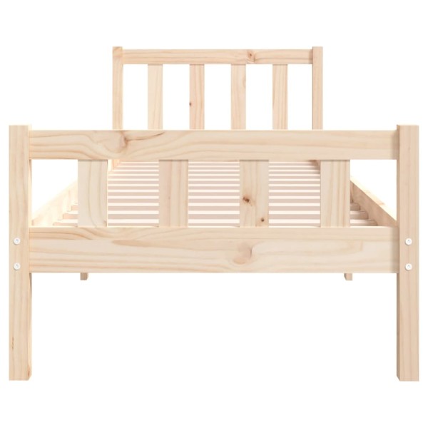 Estructura de cama madera maciza 90x190 cm