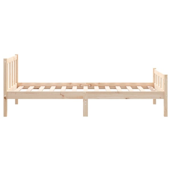 Estructura de cama madera maciza 90x190 cm