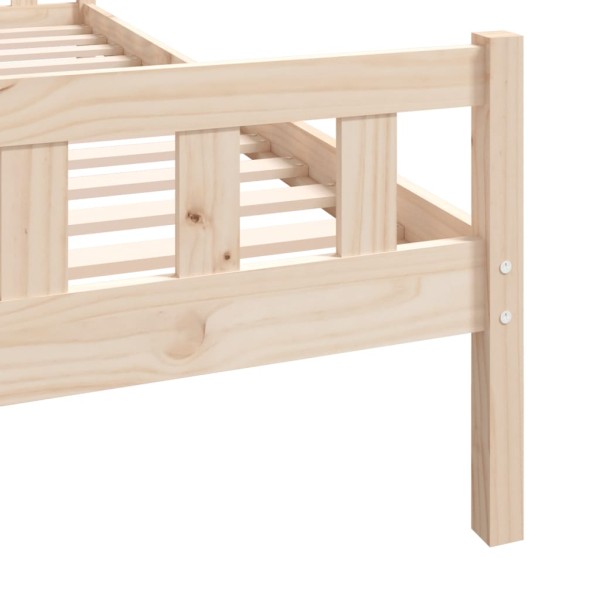 Estructura de cama madera maciza 90x190 cm