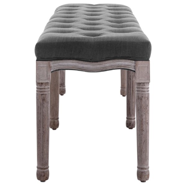 Banco lino y madera maciza gris oscuro 150x40x48 cm