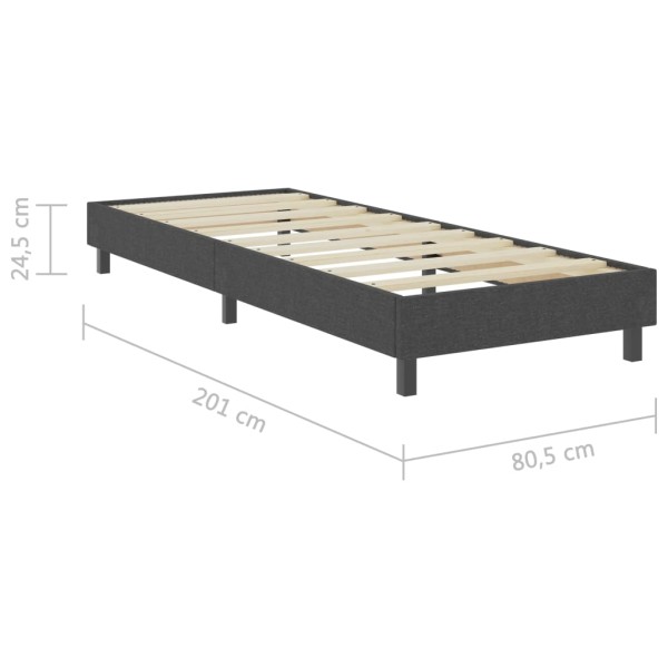 Estructura de cama Box Spring tela gris 80x200 cm