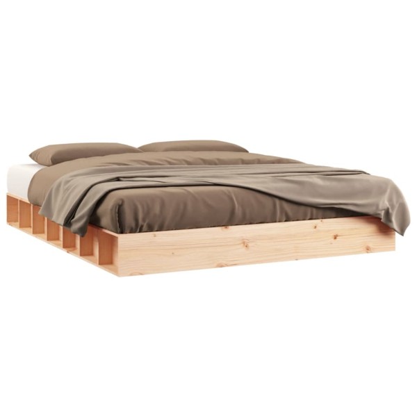 Estructura de cama de madera maciza 150x200 cm