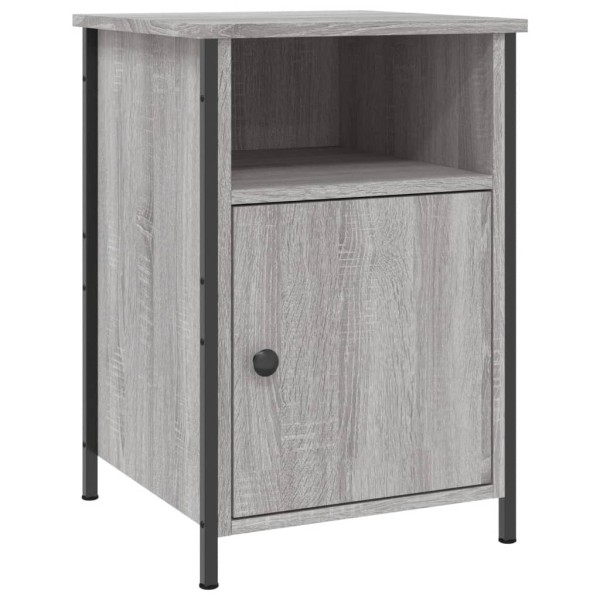 Mesitas de noche 2 uds madera contrachapada gris 40x42x60 cm