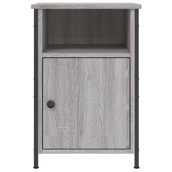 Mesitas de noche 2 uds madera contrachapada gris 40x42x60 cm