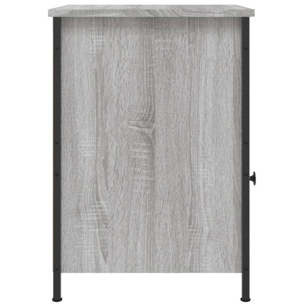 Mesitas de noche 2 uds madera contrachapada gris 40x42x60 cm