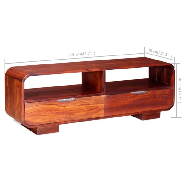 Mueble para TV de madera maciza de sheesham 116x30x40 cm