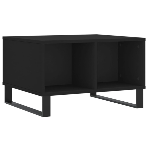 Mesa de centro madera contrachapada negro 60x50x36,5 cm