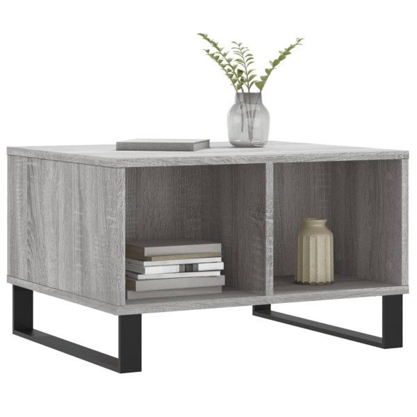 Mesa de centro madera contrachapada gris Sonoma 60x50x36,5 cm