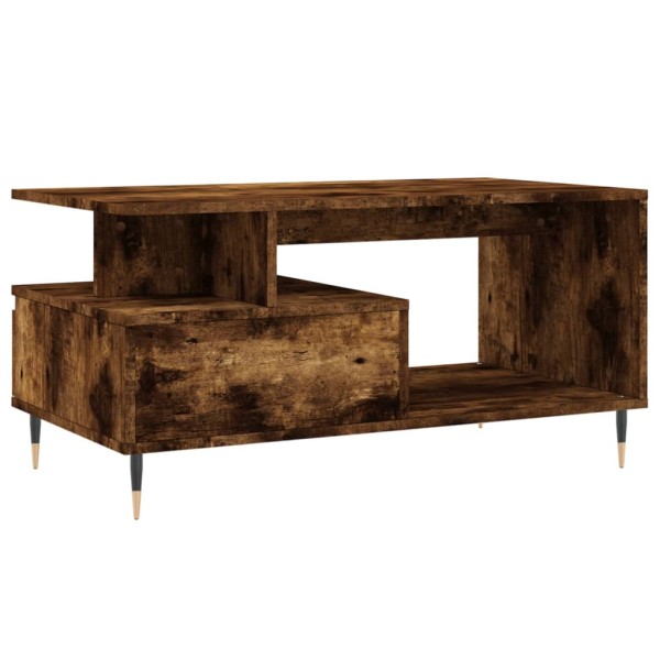 Mesa de centro madera contrachapada roble ahumado 90x49x45 cm