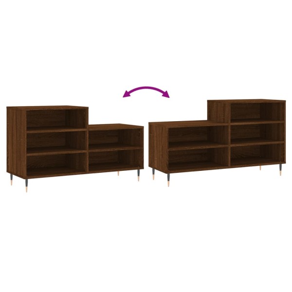 Mueble zapatero madera contrachapada roble marrón 102x36x60 cm