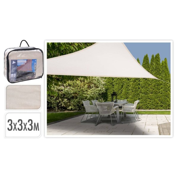 ProGarden Toldo triangular color crema 3x3x3 m