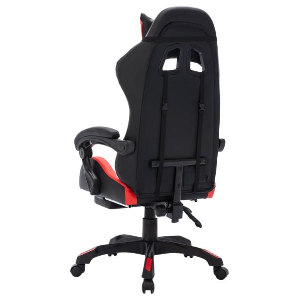 Silla gaming con luces LED RGB cuero sintético rojo y negro