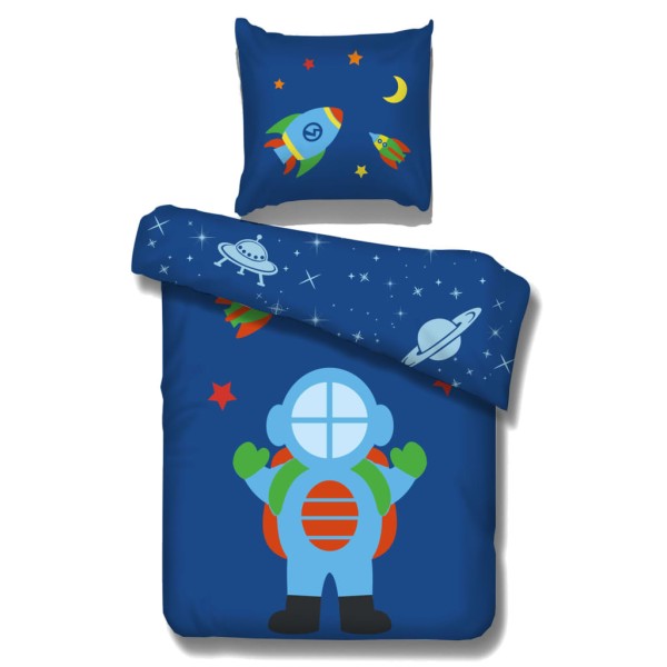 Vipack Juego de funda de cama astronauta algodón 195x85 cm