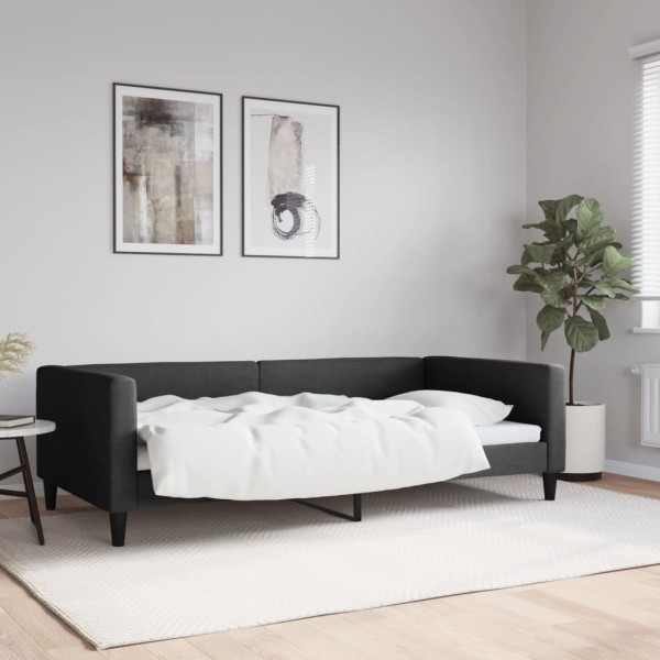 Sofá cama tela negro 100x200 cm