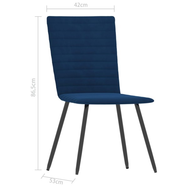 Sillas de comedor 2 unidades terciopelo azul