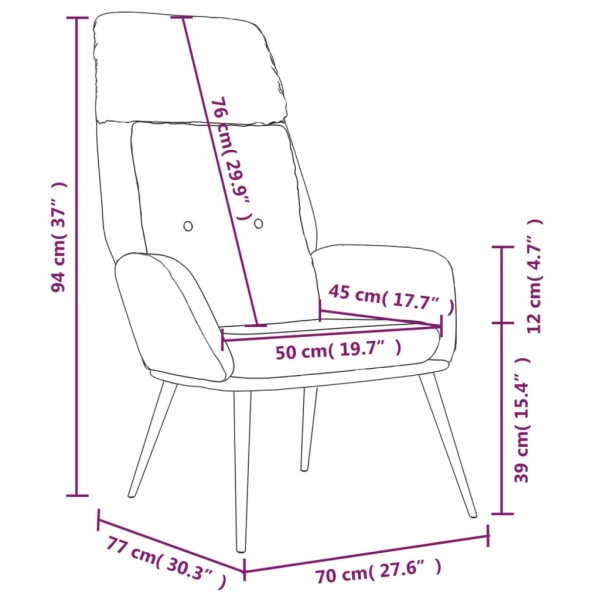 Sillón de relax de piel de ante sintética marrón