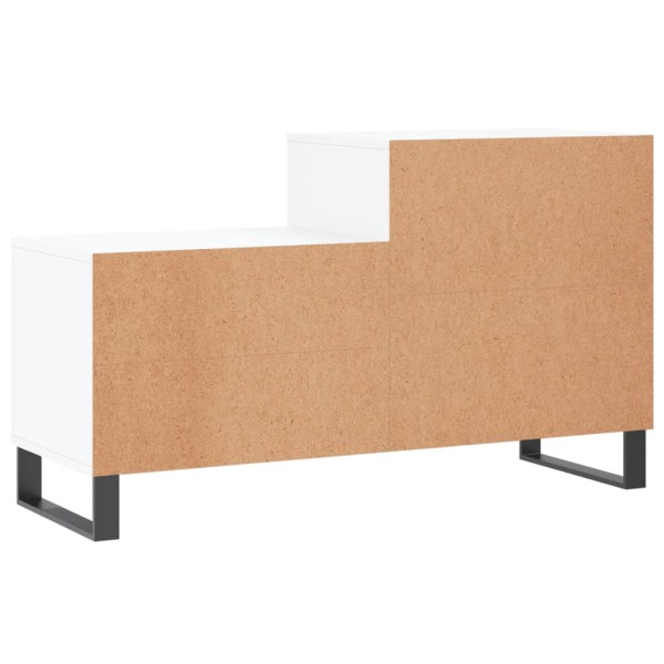 Mueble zapatero madera contrachapada blanco brillo 102x36x60 cm