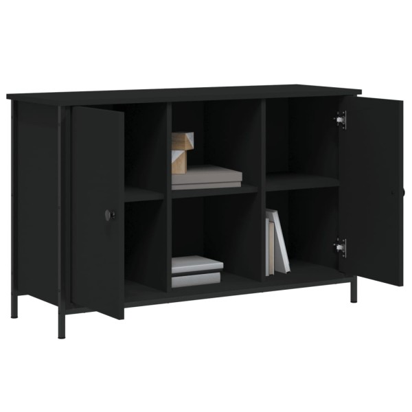 Mueble de TV madera de ingeniería negro 100x35x65 cm