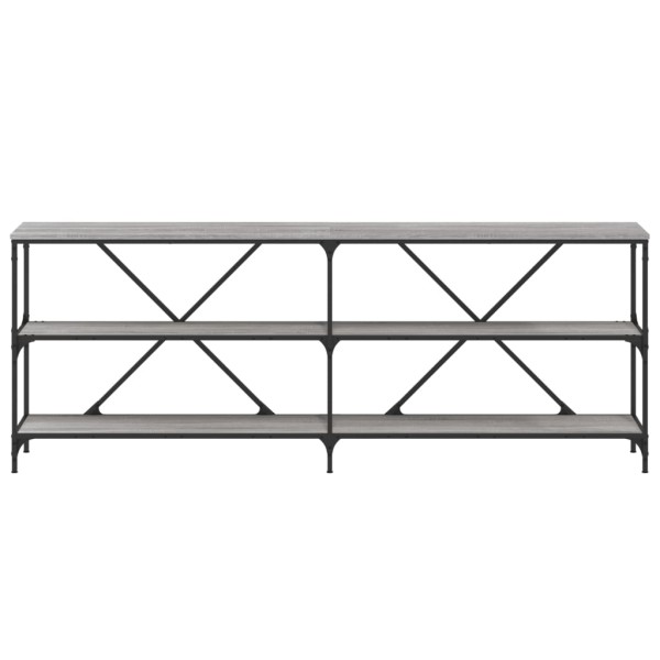 Mesa consola hierro y madera ingeniería gris Sonoma 200x30x75cm