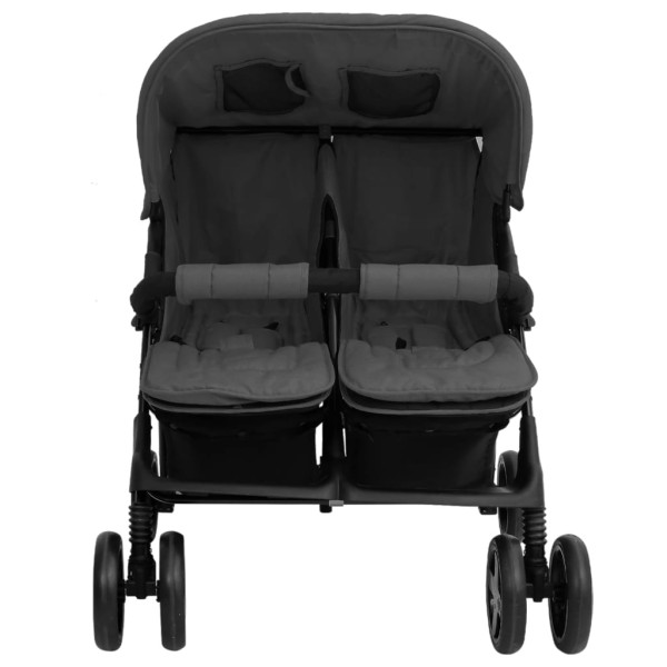 Carrito para gemelos de acero gris oscuro