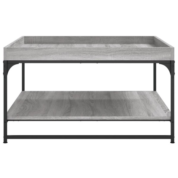 Mesa centro madera ingeniería y hierro gris Sonoma 80x80x45 cm