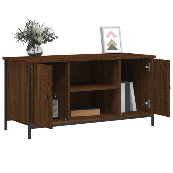 Mueble para TV madera contrachapada marrón roble 100x40x50 cm