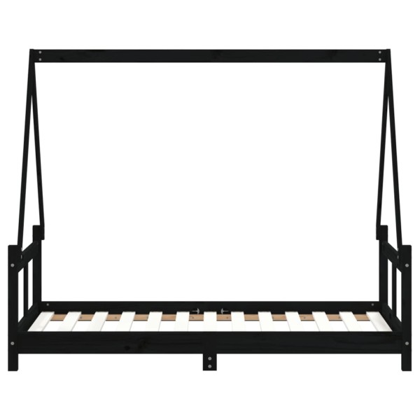 Estructura de cama para niños madera de pino negro 80x160 cm