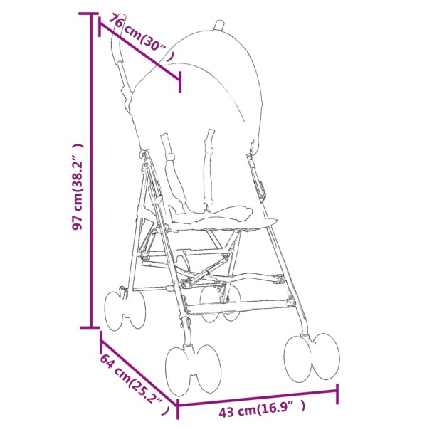 Silla de paseo de bebé acero antracita y negro