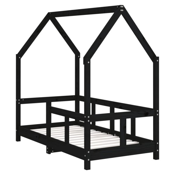 Estructura de cama para niños madera de pino negro 70x140 cm