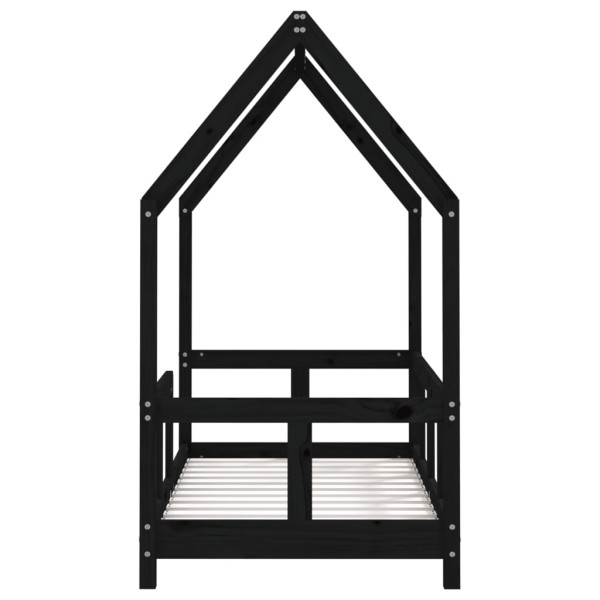 Estructura de cama para niños madera de pino negro 70x140 cm