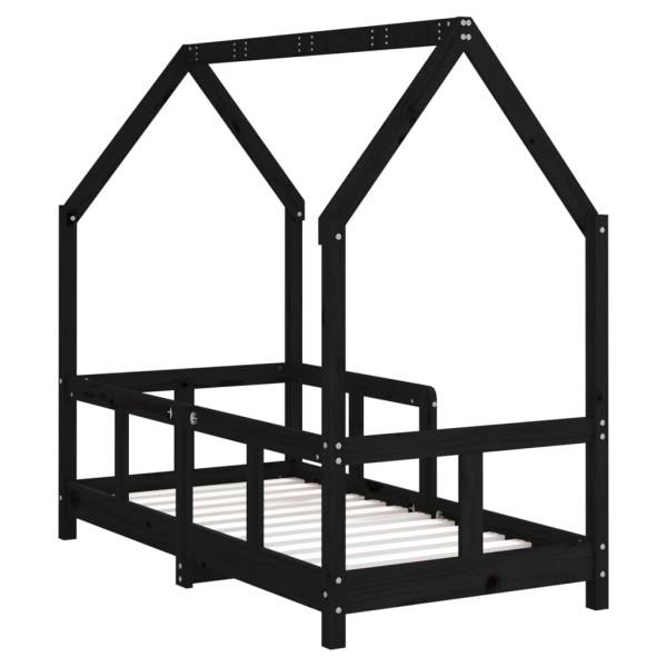 Estructura de cama para niños madera de pino negro 70x140 cm