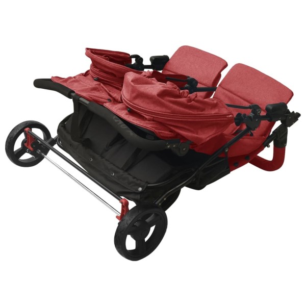 Carrito para gemelos de acero rojo