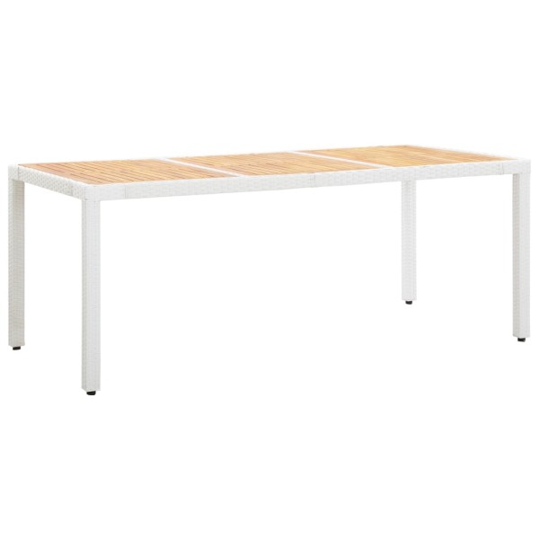 Conjunto de comedor para jardín 9 piezas ratán sintético blanco